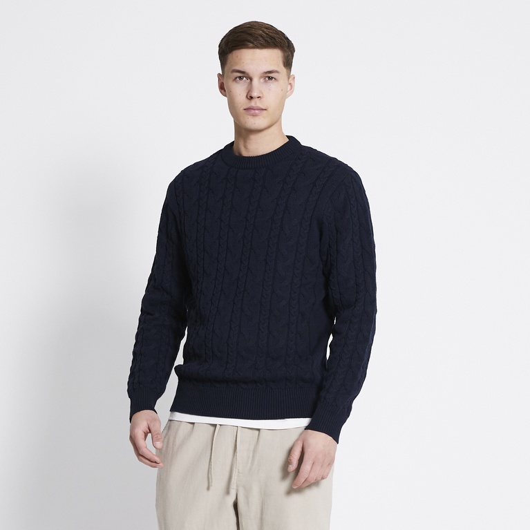 Cable-knit sweater "Tage" Navy 5